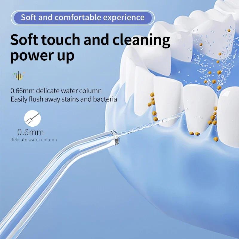 Portable Oral Irrigator Rechargeable Water Flosser Dental Water Jet Tooth Cleaner Intelligent Punch 200ML Telescopic Water Tank