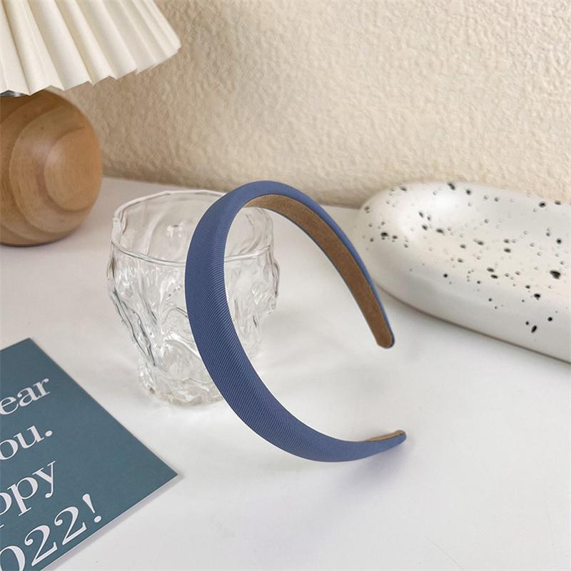 Fashion Wide Hair Bands for Women Bezel Headdress Solid Blue Knitted Braid Headband Girl Hairband Hair Hoop Hair Accessories New