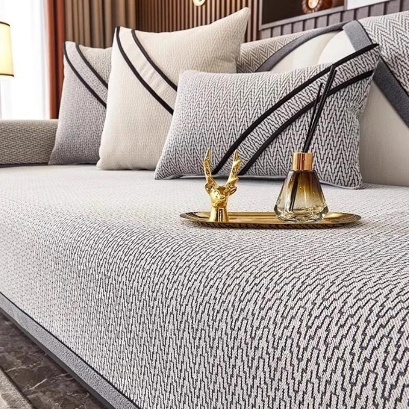 Чехол для подушки дивана шенилл, высококачественная нескользящая подушка для сиденья, универсальный для всех сезонов чехол для дивана прямой ряд 70x70cm