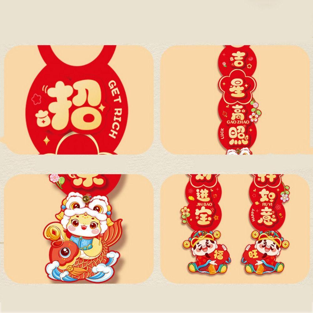 1 Pair Blessing Door Handle Hanging Tag Cartoon Doorknob Hanging Pendants  Lunar New Year