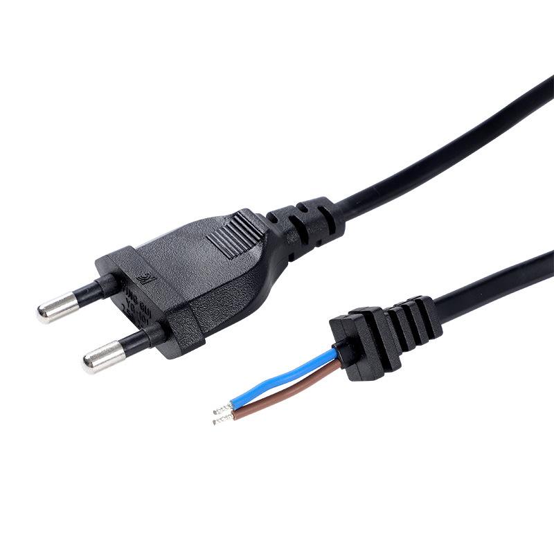 Korean Standard Two-Pin Power Cord with KC Certification, Pure Copper 0.75 Sq. Core with Plug