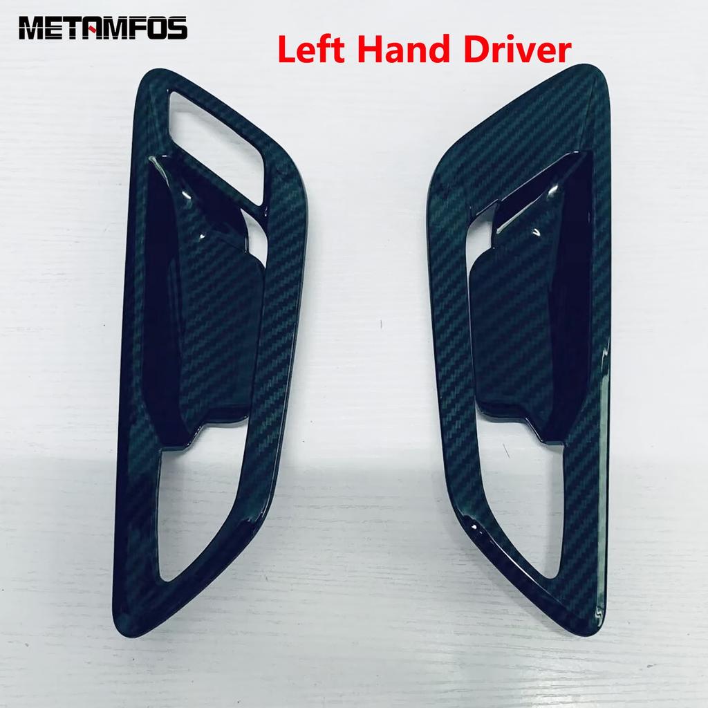 For Toyota Alphard Vellfire 2024 2025 2026 Carbon Fiber Interior Front Door Handle Bowl Cover Trim Bezel Accessories Car Styling
