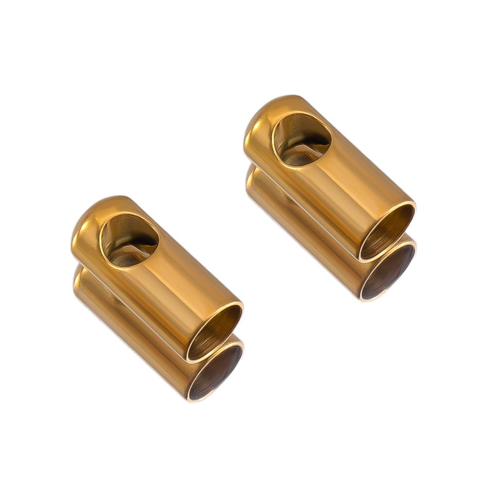 20pcs Stainless Steel Column End Tip Cap Crimp Clasps For DIY End Bead Caps Connector Necklace Leather Cord Jewelry Accessories