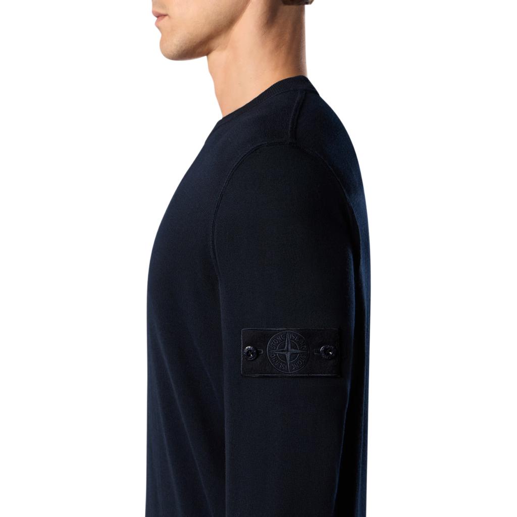 STONE ISLAND Solid Color Badge Crew Neck Long Sleeve Sweater Men Sweater K2S155100074S00FC-V0020