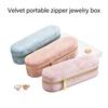 Plush Jewelry Case Portable Zippered Box Multiple Section Plush Jewelry Box with Zippers for Organizing Ornament