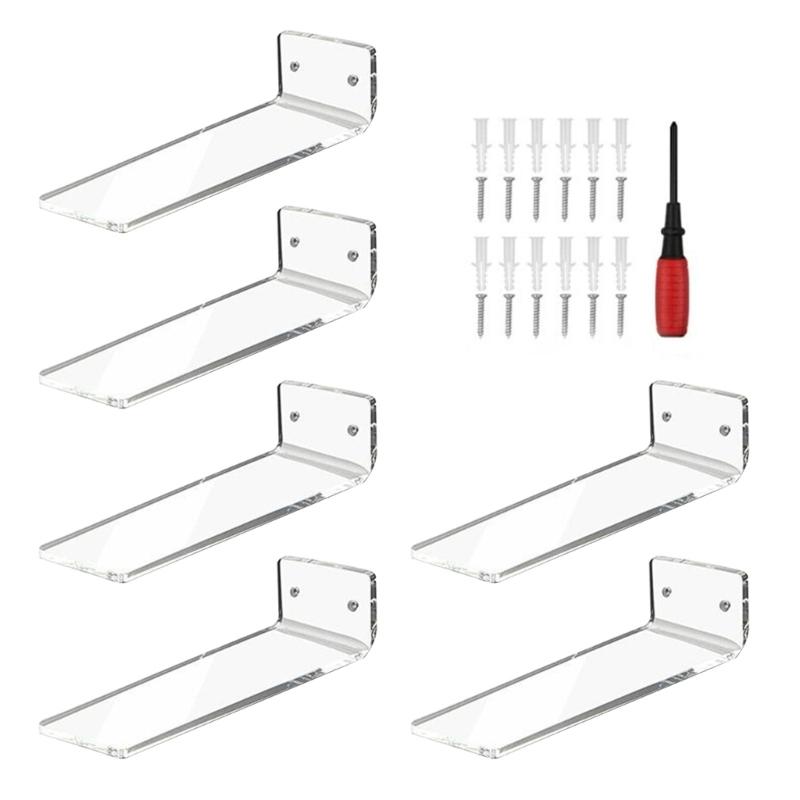 Wall Mount Shoe Display Shelves Sturdy Wall Holder Rack for Shoes and Sneakers Practical Clear Floating Shelves