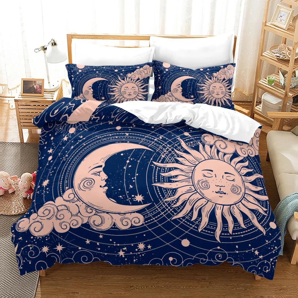 Comforter Mandala Sun And Moon Decor Set King Queen Sizeboho Exotic Style Polyester Bedding Set For Adults