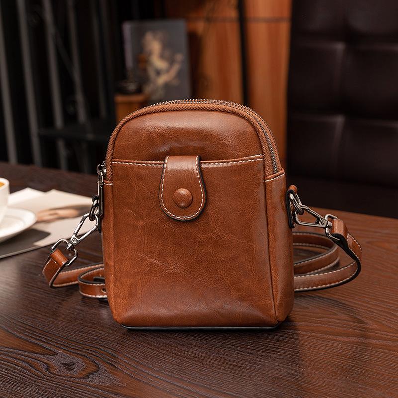 Fashionable and Retro Printed Women's Bag, Versatile Vertical Mobile Phone Bag, Mini Single-shoulder Crossbody Small Square Bag