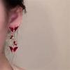 Elegant Red Zircon Butterfly Drop Earrings For Women Temperament Bow Earrings Fashion Girl Jewelry Accessories
