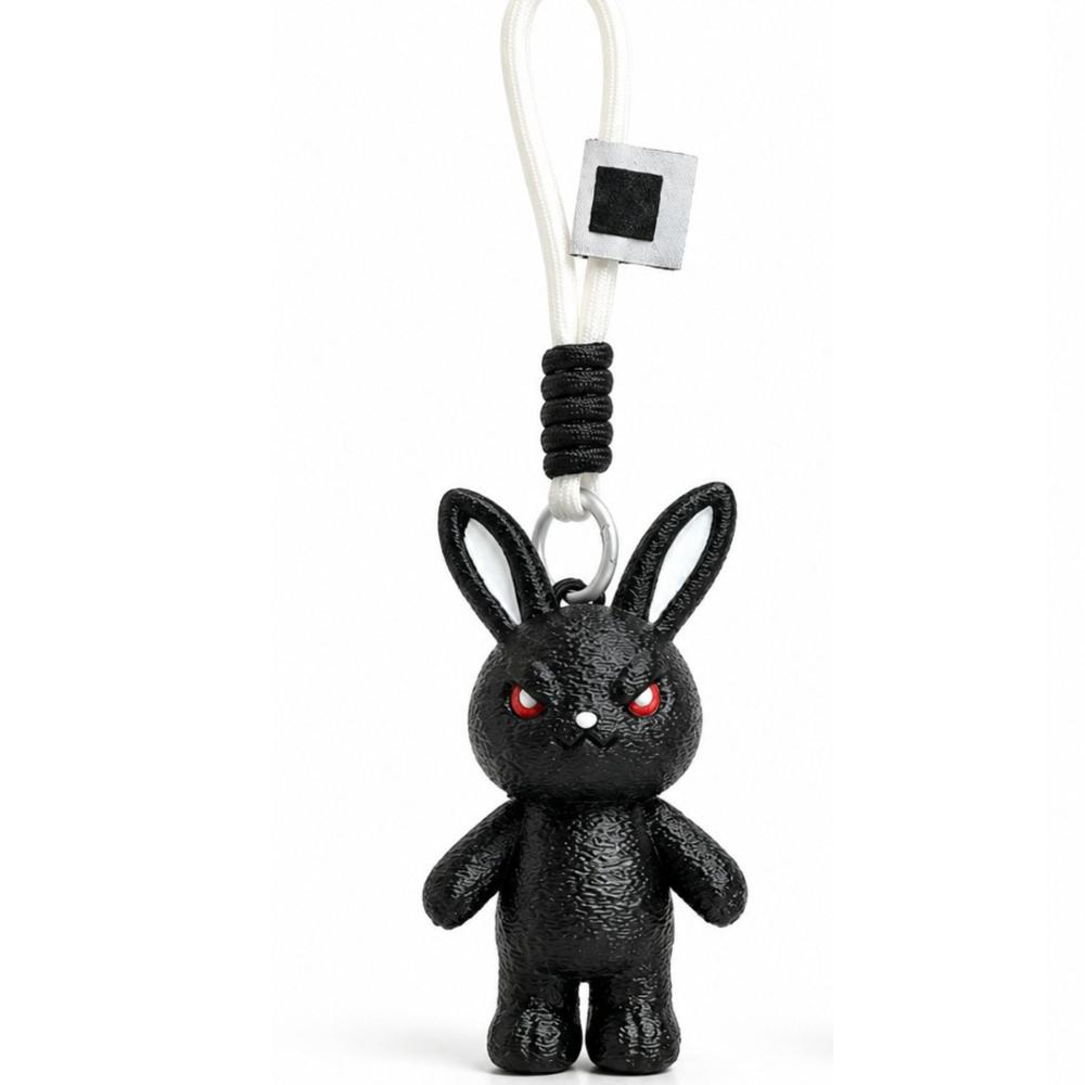 Lightweight Rabbit Keychain Soft Plush Doll Charm Evil Face Plush Keychain Handbag