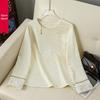 Retro Satin Long Sleeve Women's Top, Plus Size, Slimming Chinese Jacquard, Spring/Autumn 2026.