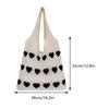 Women Knit Love Tote Bag Color Blocking Lightweight Handbag Large Capacity Shoulder Storage Bag Crochet Satchel Bag Shopping Bag