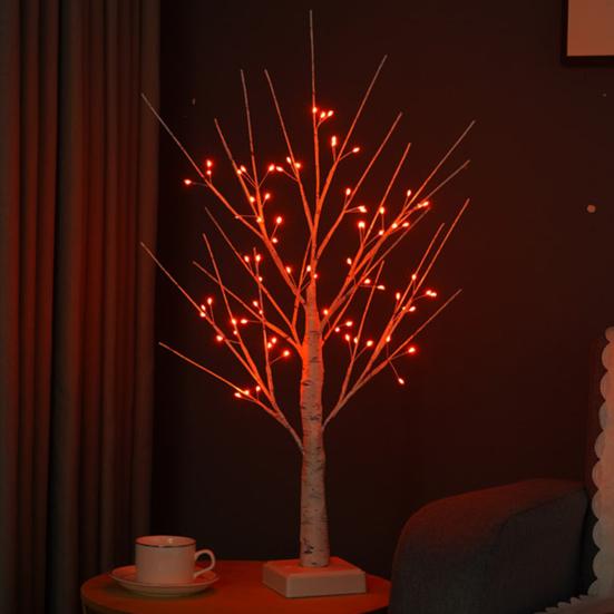 Indoor LED Tree Light with Remote Control Soft Glow Realistic Looking USB/Battery Operated RGB Tree Light Bedside Lamp Decor