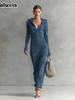 Autumn New Style Women Slim Fit Bodycon Halter Hoodie Knit Sweater Dress