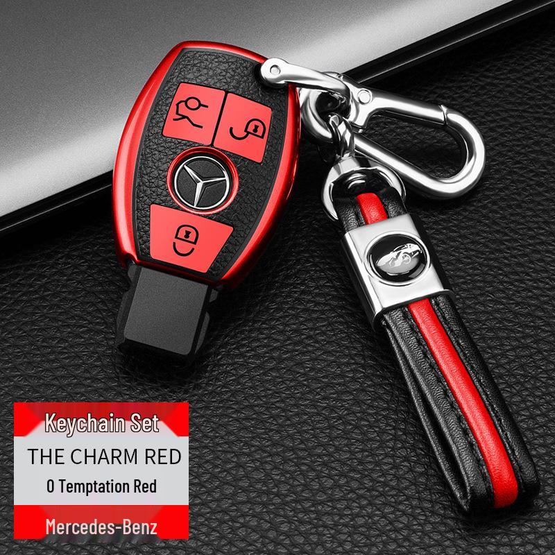 Mercedes-Benz Car Key Shell TPU Cover for CLA200, GLC260, C260L, GLA, C300 - Electroplated with Buckle (Female Design)