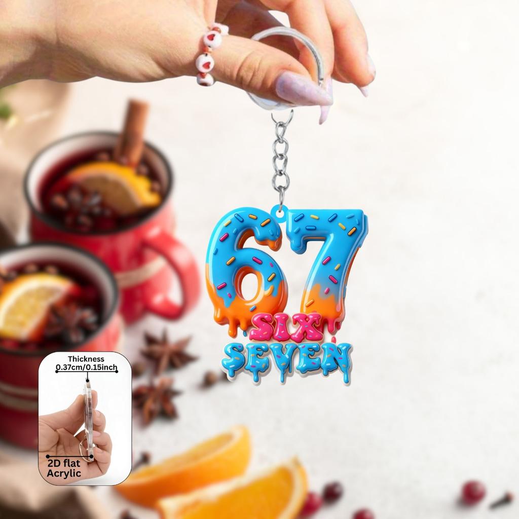 2D flat acrylic keychain - multiple colors available, perfect for backpack decoration and car key pendant