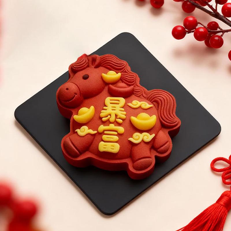 Cartoon Silicone Horse Mold For Pudding, Jelly, Mousse, Chocolate, Ice Cubes, Diy Craft Baking Tool Dessert Mold Horse Year Gift