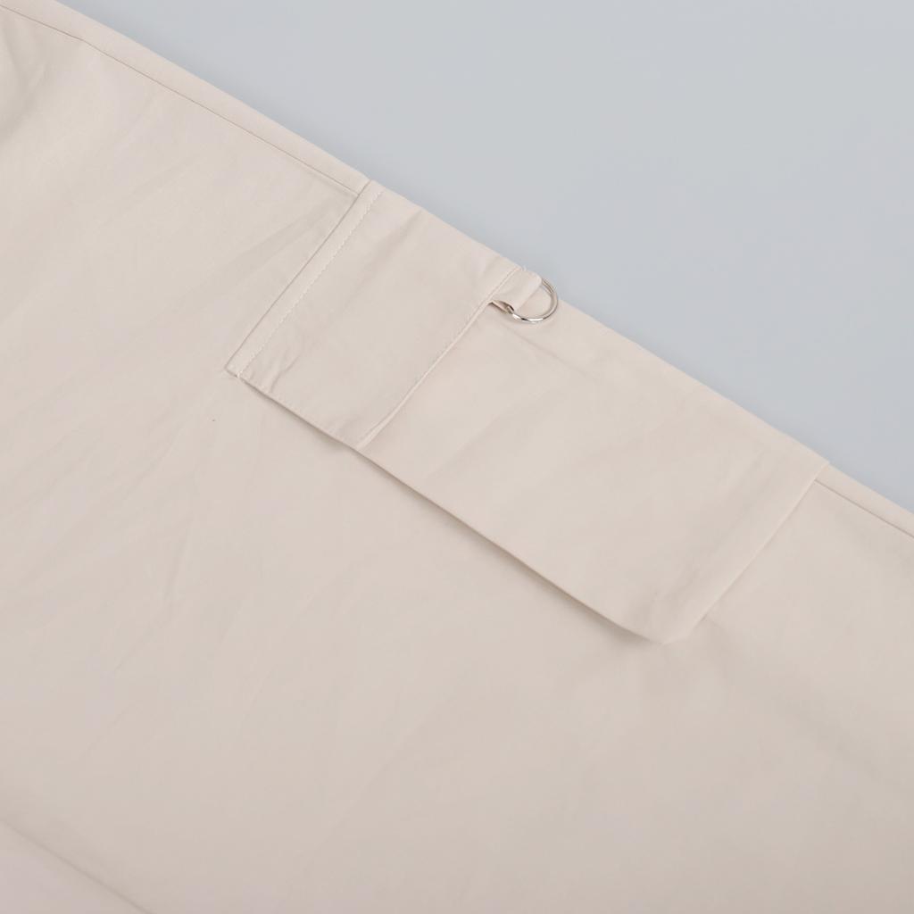 GMXIA Workwear Pants Spring Summer Women Comfortable Casual Neutral Style Drawstring Large Pockets Wide Leg Work Pants