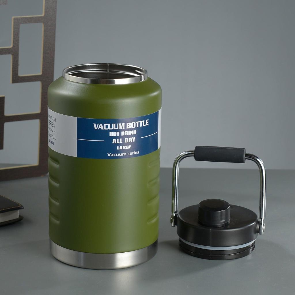 Tundun 2L Large Capacity Insulated Water Bottle - 304 Stainless Steel Thermos for Outdoor Sports