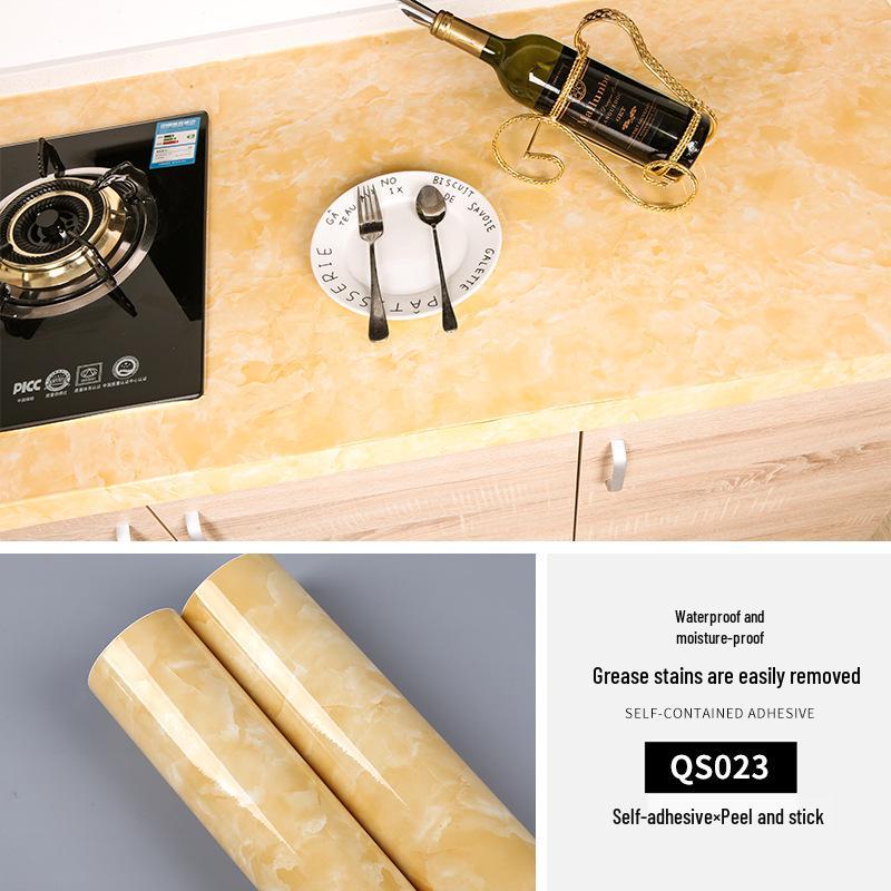 Waterproof, Oil-Proof Marble Self-Adhesive Wallpaper for Bathroom, Kitchen, Living Room, and Toilet Renovation.