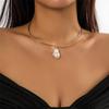Creative Imitation Pearl Pendant Torques Choker Necklace Women Fashion Statement Punk Smooth Adjustable Chain Jewelry Steampunk