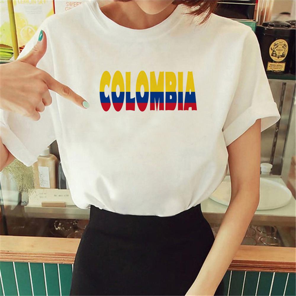 Colombia Tee Women Streetwear T-shirts Girl Anime Graphic Harajuku Clothing