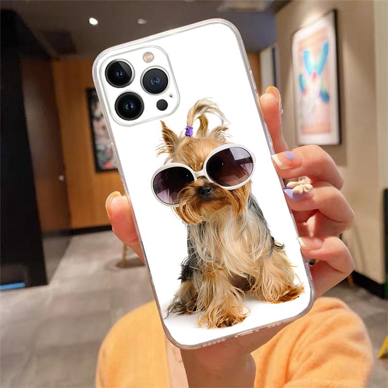 Phone Case For Iphone 17 Pro Max Air 16 15 14 13 Pro Max 15 16 Pro 15Plus Cute Yorkshire Terrier Dog Case Funda Capa Cell