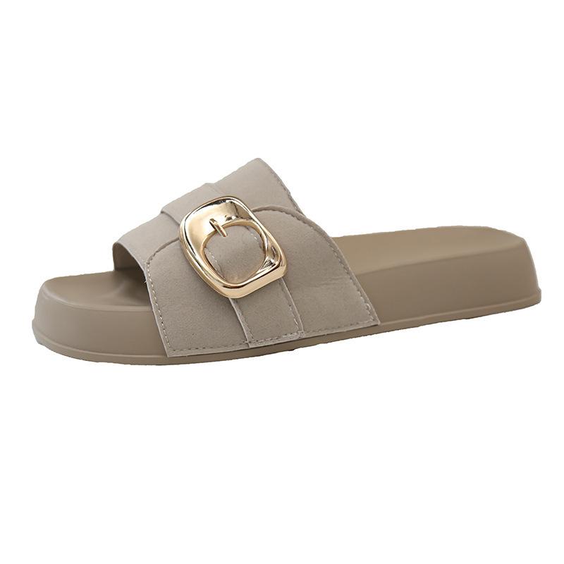 Comfortable Casual Slippers Women's Summer Outer Wear Square Slippers Women's Cool Slippers New