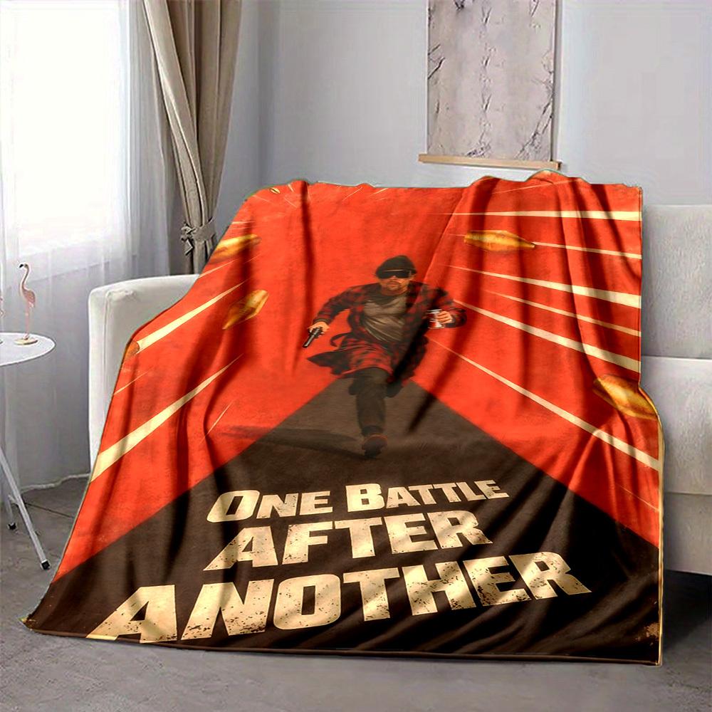 1pc One Battle After Another Flannel Throw Blanket Lightweight Soft Warm All Season Blanket for Sofa, Bed, Travel, Camping L1024225 80x120cm