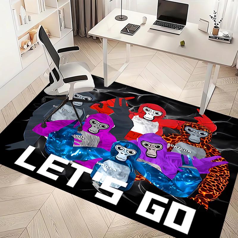 1pc Gorilla Tag Print Area Rug - Soft, Washable Non-Slip Indoor Mat, Living Room, Home Office Decorative Rug,Office Decorative