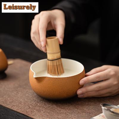 Seramik Kase, Bambu Matcha Çırpıcı ve Çay Kaşığı ile Antik Japon Matcha Seti Çay Severler İçin Hediyeler Çay Demleme Aleti Aksesuarları