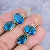 Swiss Blue Topaz Gemstone 925 Sterling Silver Jewelry Earring 1.46" M-2636