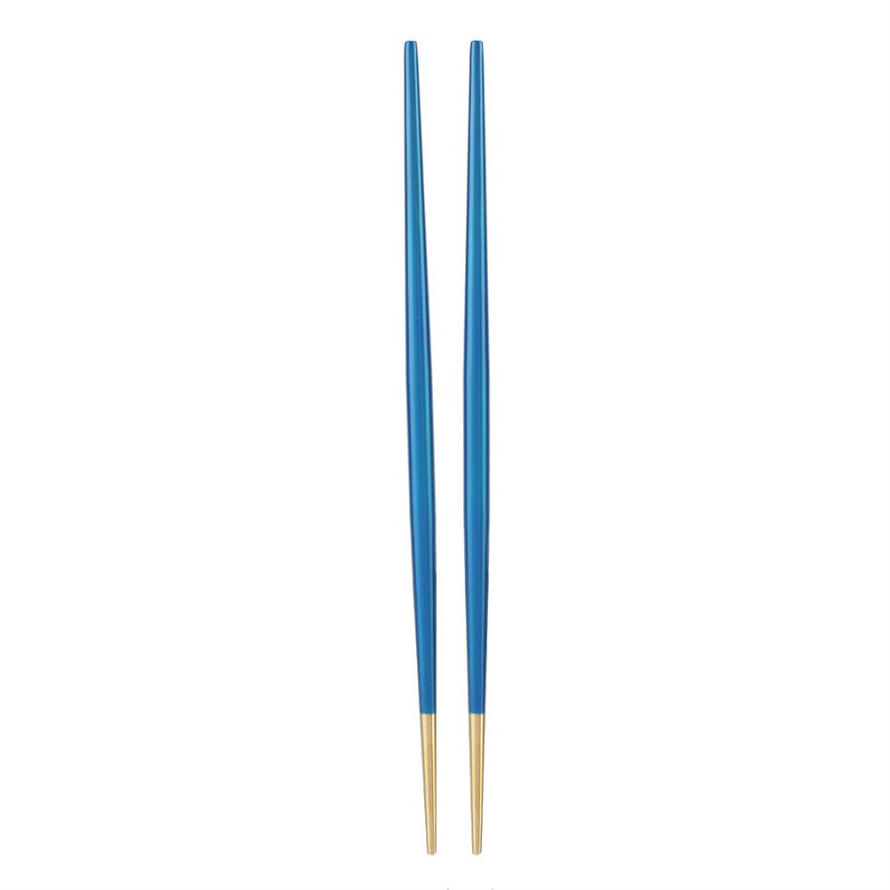 304 Stainless Steel Chopstick Japanese Sushi Gold Chopsticks Tableware Set Anti-scald and anti-mildew Chop Sticks Tableware синий