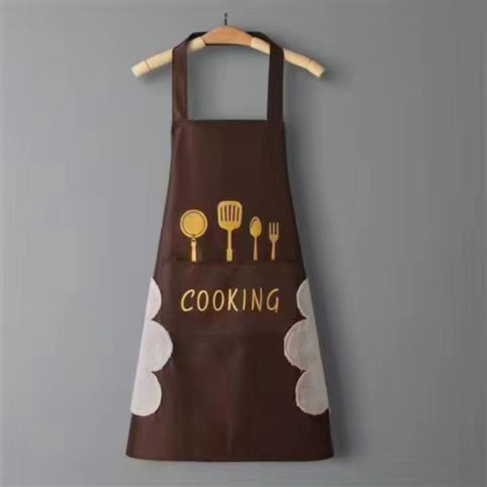 Hand Towel Apron Waterproof Stain Home Kitchen Cooking Waist Korean Creative Cute Bear Hanging Neck Towel Apron Oversleeve
