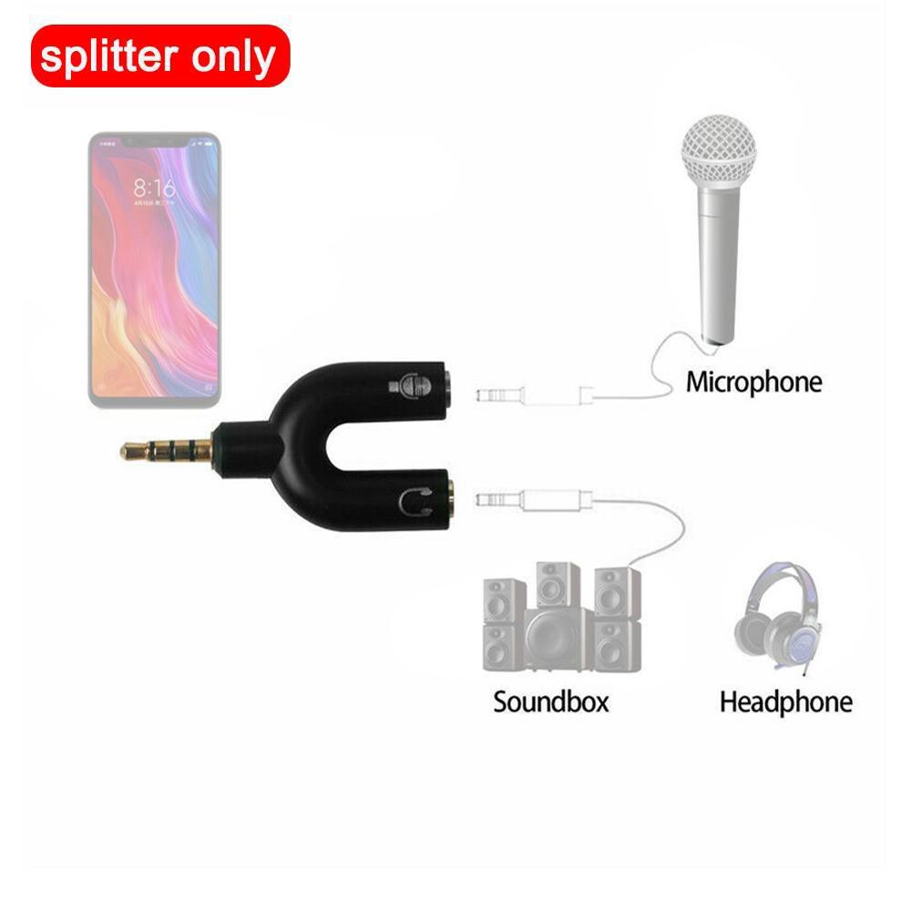 Audio Line Headset Splitter Audio Cable Earphone Splitter Cable Microphone Connector U Type Adapter