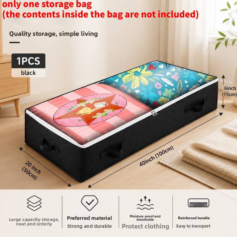 Large Capacity Bed Duvet Storage Bag With Dustproof Cover For Bedroom Or Living Room