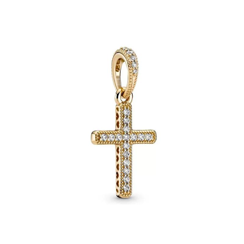 New Cross Charms The Virgin Mary Angel Pendant Beads Necklace Fit Original Copper Bracelets Fine Jewelry Diy Gift
