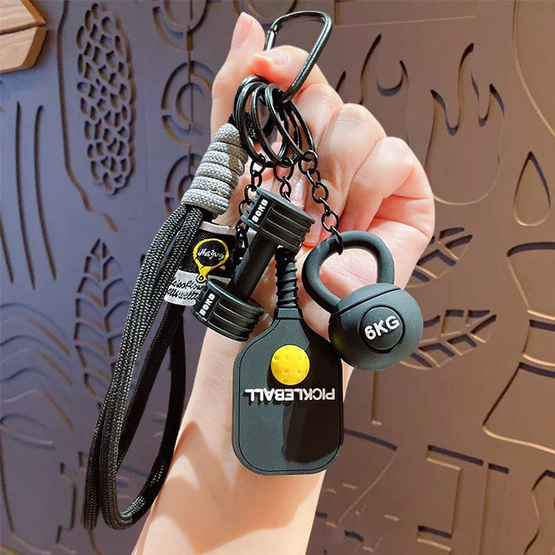 Portable 1 PCS PVC Pickleball Bag Tag Keyring Cute Lightweight Pendant for Car Keychain Backpack Pickleball Fans Creative Gift
