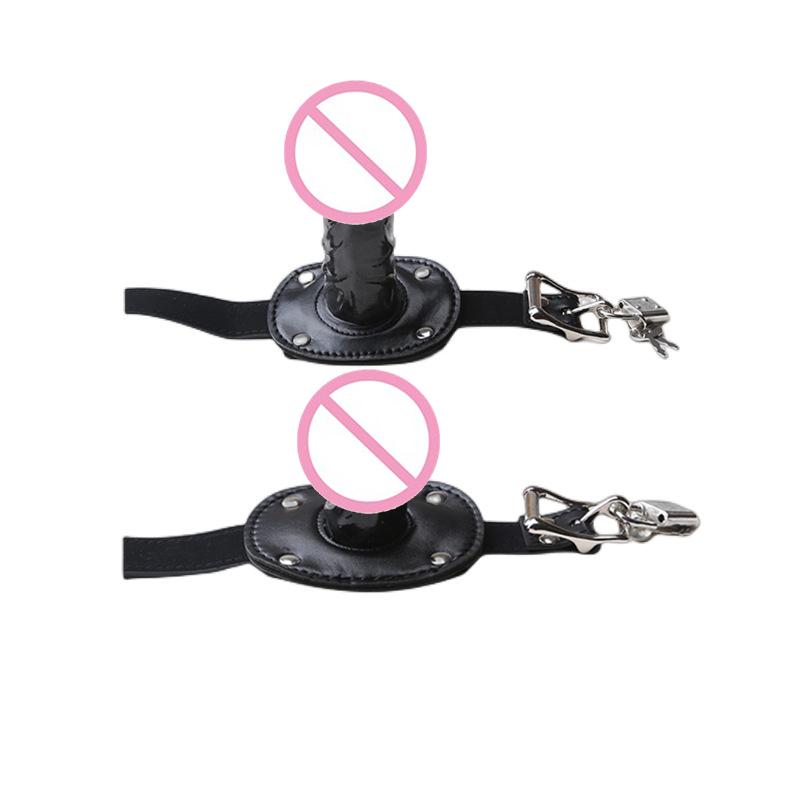 Pallina per Bocca in Pelle e Silicone con Blocco, Imbracatura per Bondage, Dildo Orale, Plug per Gioco Sessuale di Coppia, Giocattolo Sessuale