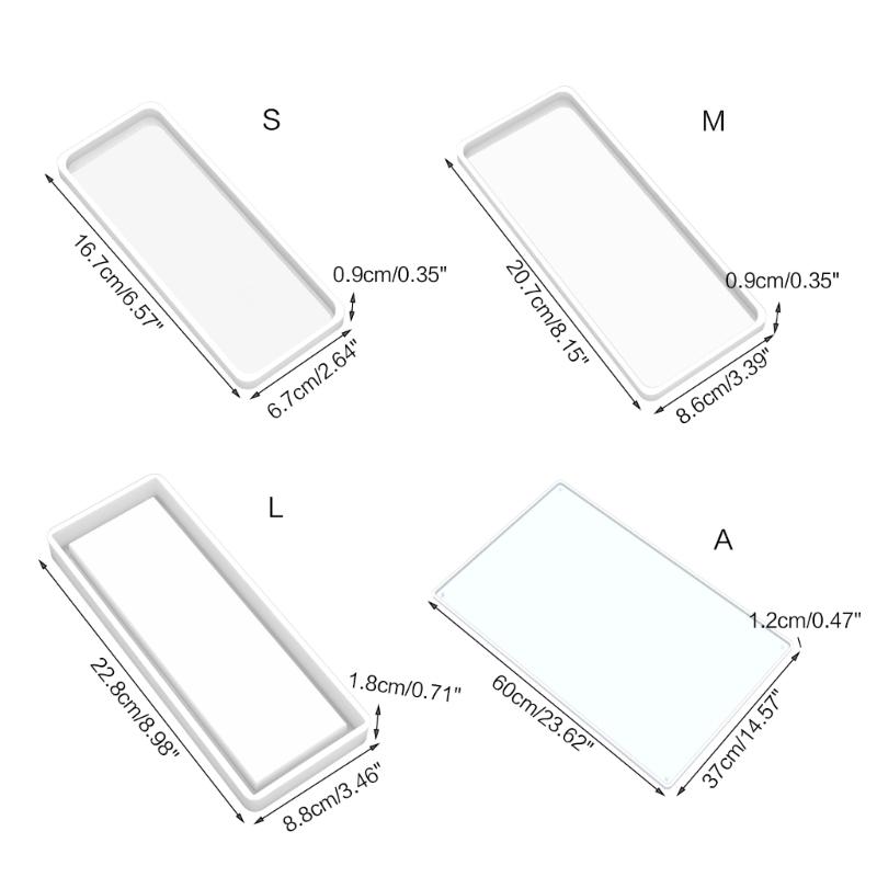Diy Crystal Epoxy Hole Shelf Mould Mirror Desktop Screen Partition Bracket Mold for Item Cosmetic Jewelry Storage