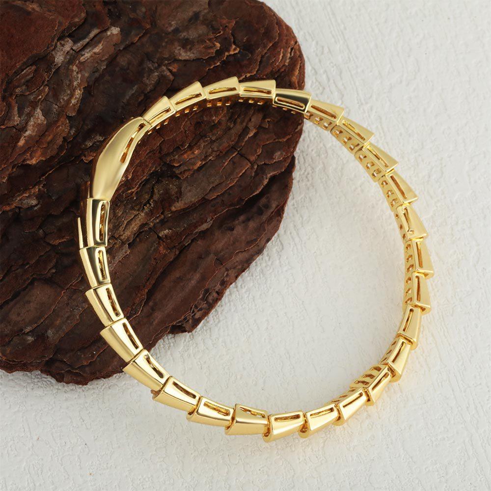 European and American Style Light Luxury Snake-shaped Bracelet Bracelet for Women High-end Bracelet Jewelry One  Size(18CM~21CM)