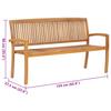 Stackable Garden Bench with Cushion 159 cm Solid Teak Wood