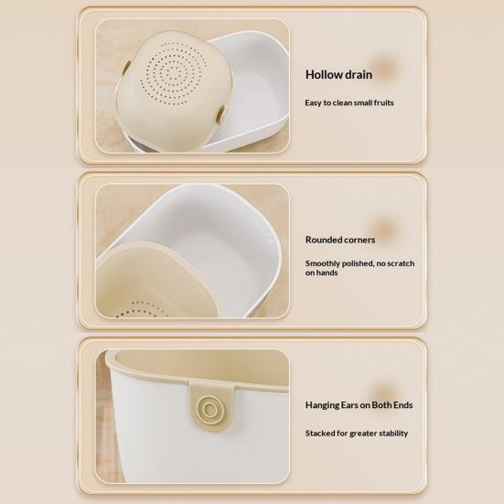 Double Layer Nut Bowl with Shell Storage for Snacks Peanut Sunflower Seeds Candy Multi-functional Drain Basket Fruit Cleaning Bowl for Kitchen Sink