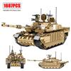 Ensemble de construction de chars de combat principaux Merkava MK4 de la Seconde Guerre mondiale - Briques de construction - Modèle réduit d'arme militaire - Jouet pour enfants - Cadeau pour garçons