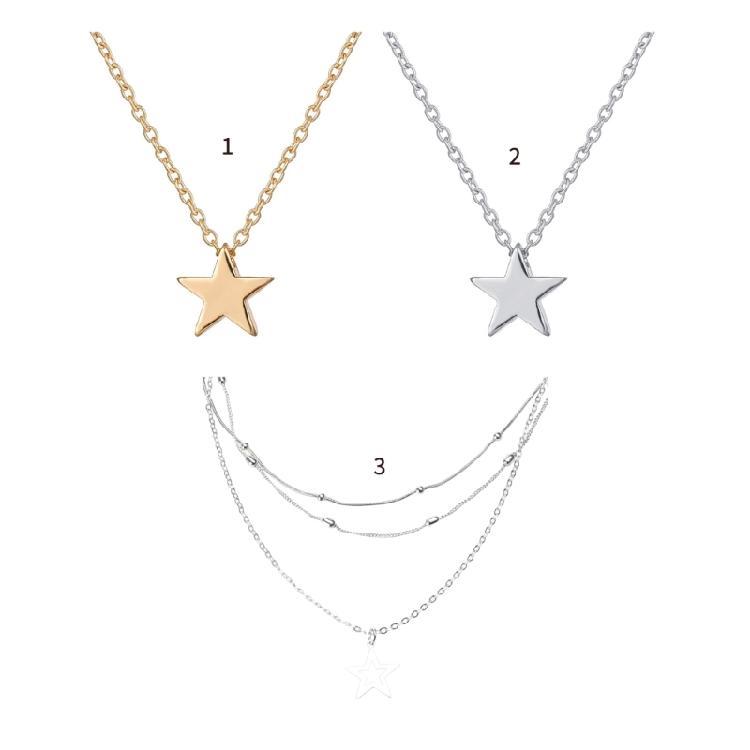 Fashion Edgy Star Pendant Necklace Handmade Clavicle Chains for Women Girls