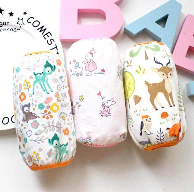 3 Pairs Baby Cotton Arm Sleeves - Stain-Resistant & Waterproof Cartoon Design for Autumn/Winter
