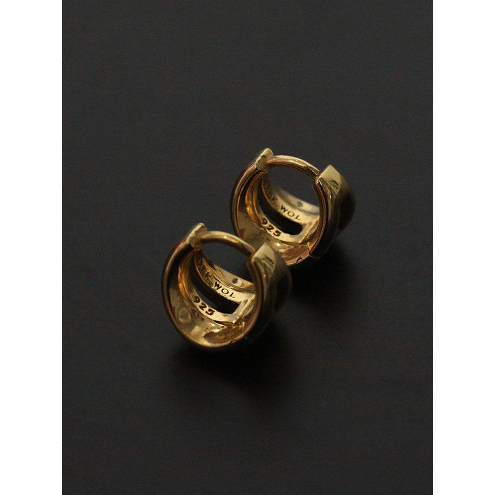 Oval Surface Onetouch Earrings