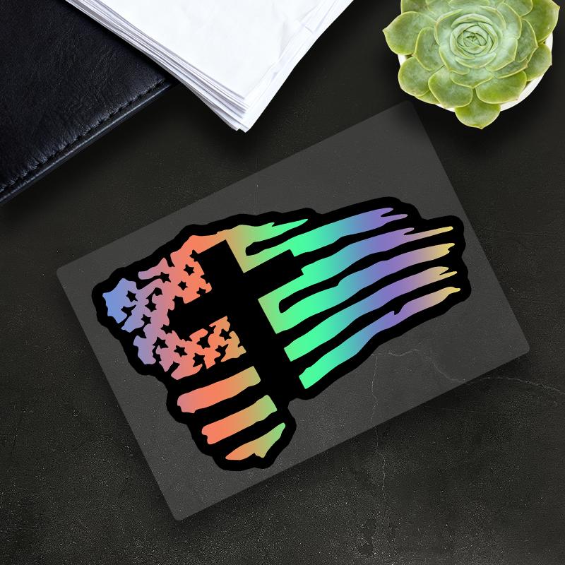 1PC American Flag Cross Motorcycle Sticker Waterproof for Motorcycle Fairings Tailbox Fuel Tank Car Window Scooters Vinyl Decals