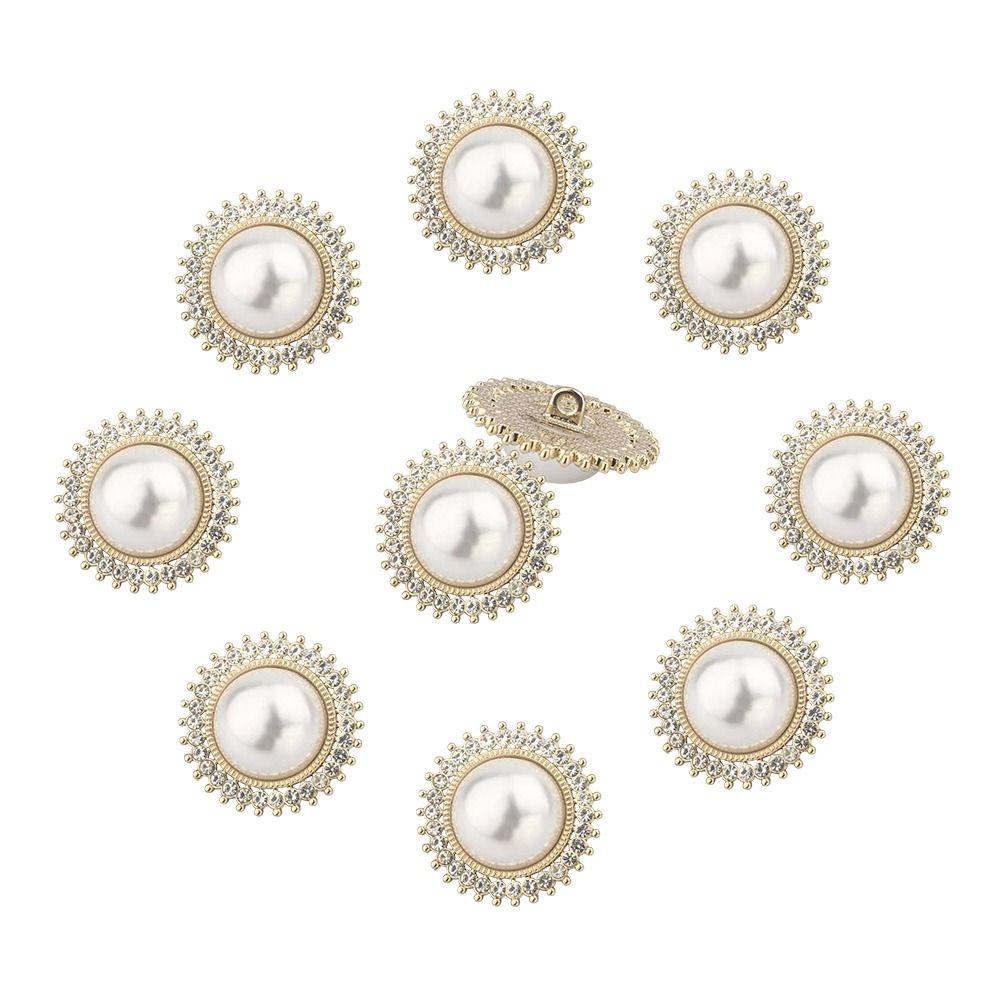 

Пуговицы для рукоделия, жемчужные пуговицы для одежды, швейные аксессуары, блестящие пуговицы со стразами для рубашки 23MM