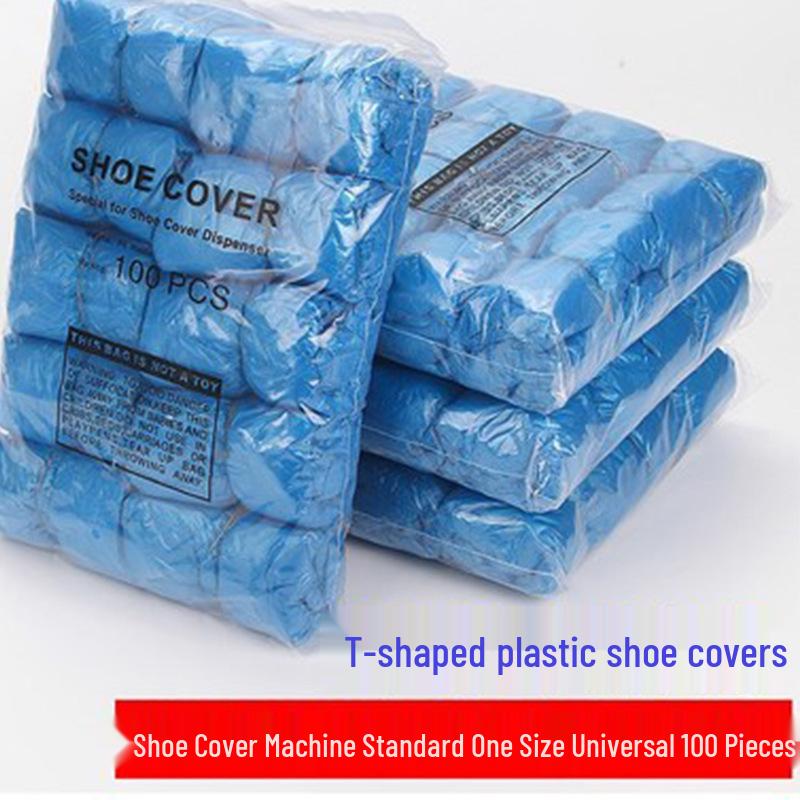 

Автоматический диспенсер бахил с 100 одноразовыми полиэтиленовыми бахилами T-type Clip PE Shoe Covers 100 pcs синий